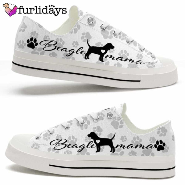 Beagle Paws Pattern Low Top Shoes  – Happy International Dog Day Canvas Sneaker – Owners Gift Dog Breeders