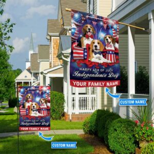 Beagles Happy Independence Day Personalized Flag…