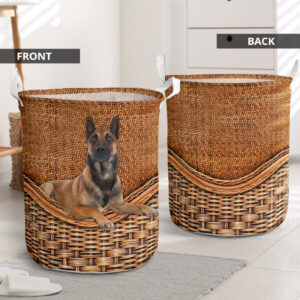 Belgian Malinois Rattan Texture Laundry Basket…