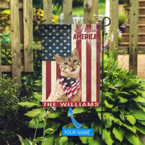 Bengal Cat God Bless America Personalized Flag Custom Cat Flags Cat Lovers Gifts for Him or Her 2
