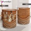 Bengal Rattan Texture Laundry Basket – Mother Gift – Gift For Cat Lovers