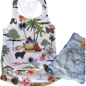Bergamasco Dog Hawaii Beach Retro Tank Top Summer Casual Tank Tops For Women Gift For Young Adults 1 gsk7vv