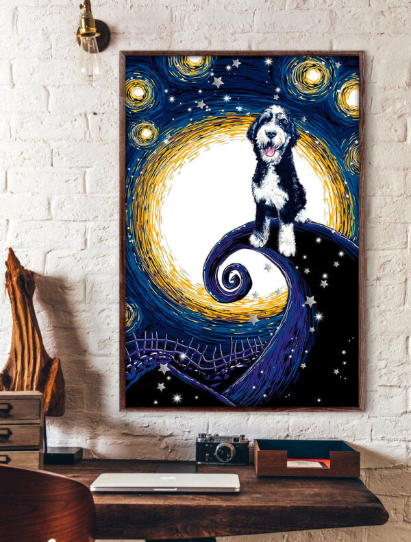 Bernedoodle Poster & Canvas – Dog Canvas Wall Art – Dog Lovers Gifts For Him Or Her