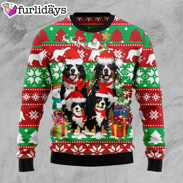 Bernese Mountain Dog Family Dog Lover Ugly Christmas Sweater – Gifts For Dog Lovers