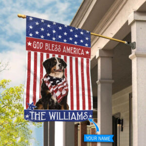 Bernese Mountain Dog God Bless America Personalized Flag Garden Dog Flag Personalized Dog Garden Flags 2