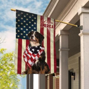 Bernese Mountain Dog God Bless House Flag Dog Flags Outdoor Dog Lovers Gifts for Him or Her 2