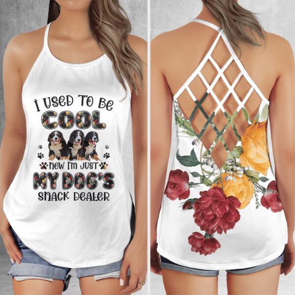 Bernese Mountain Dog Lovers Snack Dealer Criss Cross Tank Top – Women Hollow Camisole – Mother’s Day Gift – Best Gift For Dog Mom
