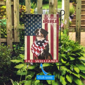 Bernese Mountain God Bless America Personalized Flag Garden Dog Flag Dog Flag For House 2