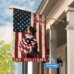 Bernese Mountain God Bless America Personalized Flag Garden Dog Flag Dog Flag For House 3