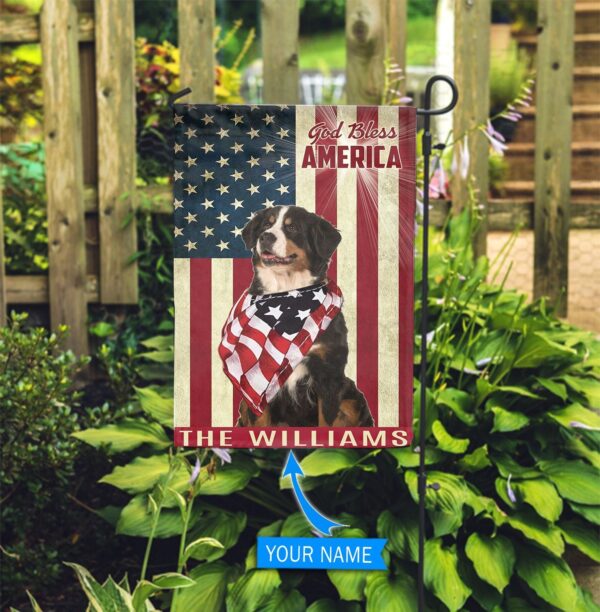 Bernese Mountain God Bless Personalized Garden Flag – Garden Dog Flag – Dog Flag For House