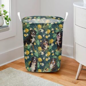 Bernese Mountain In Pineapple Tropical Pattern Laundry Basket Dog Laundry Basket Mother Gift Gift For Dog Lovers 2
