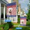 Bichon Frisé God Bless America Personalized Flag – Garden Dog Flag – Personalized Dog Garden Flags