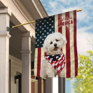 Bichon Fris C3 A9 God Bless House Flag Dog Flags Outdoor Dog Lovers Gifts for Him or Her 1