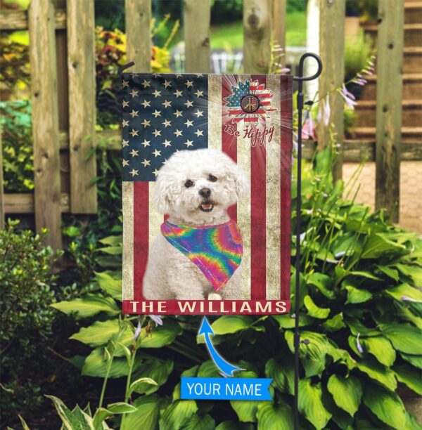 Bichon Frisé Hippie Personalized House Flag – Garden Dog Flag – Dog Flag For House