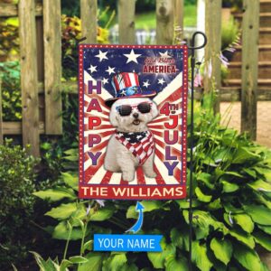 Bichon Frise CC 81 God Bless America 4th Of July Personalized Flag Garden Dog Flag Dog Flag For House 3