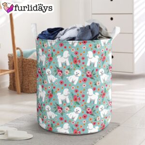 Bichon Frise Flower Laundry Basket –…