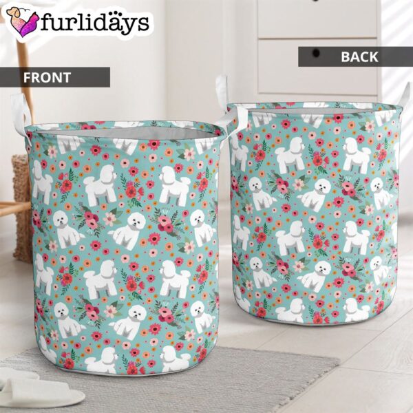 Bichon Frise Flower Laundry Basket – Dog Laundry Basket – Mother Gift – Gift For Dog Lovers
