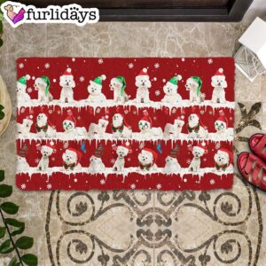 Bichon Frise Snow Merry Christmas Doormat Funny Doormat Gift For Dog Lovers 2