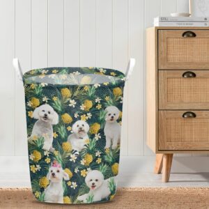 Bichons Frise In Pineapple Tropical Pattern Laundry Basket Dog Laundry Basket Mother Gift Gift For Dog Lovers 3