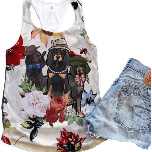Black And Tan Coonhound Dog Flower Autumn Tank Top Summer Casual Tank Tops For Women Gift For Young Adults 1 qxlebb
