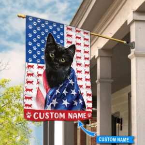 Black Cat America Personalized Flag Custom Cat Flags Cat Lovers Gifts for Him or Her 2