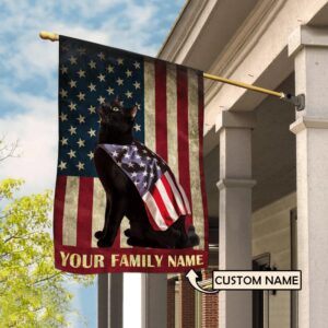 Black Cat American Personalized Flag Custom Cat Flags Cat Lovers Gifts for Him or Her 2