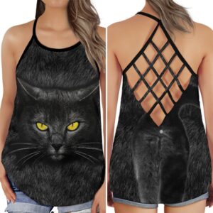 Black Cat Cool Style Open Back…