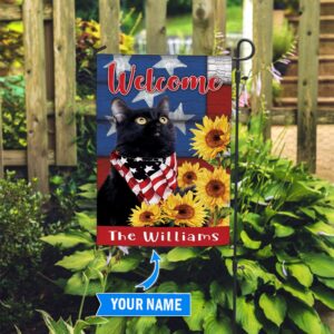 Black Cat Garden Personalized Flag Custom Cat Flags Cat Lovers Gifts for Him or Her 3