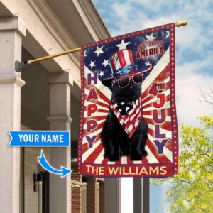 Black Cat God Bless America 4th Of July Personalized Flag Custom Cat Flags Cat Lovers Gifts for Him or Her 2