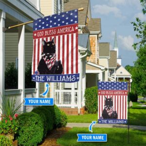 Black Cat God Bless America Personalized…