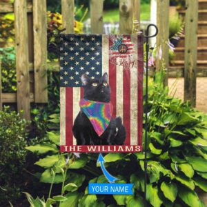 Black Cat Hippie Personalized Garden Flag Custom Cat Flags Cat Lovers Gifts for Him or Her 2