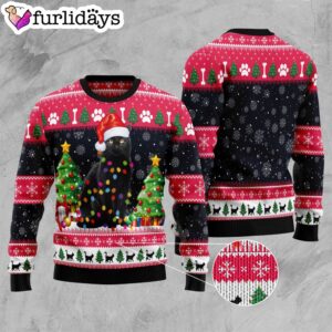 Black Cat Light Ugly Christmas Sweater Xmas Gifts For Dog Lovers Gift For Christmas 3