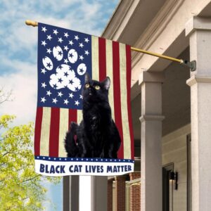 Black Cat Lives Matter Flag Cat Flags Outdoor Cat Lovers Gifts for Him or Her 1