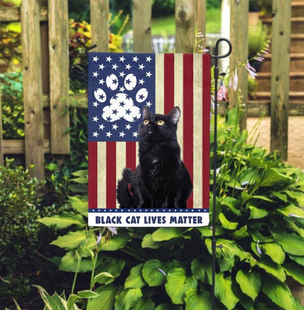 Black Cat Lives Matter Flag – Cat Flags Outdoor – Cat Lovers Gifts for Him or Her
