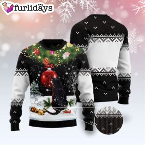 Black Cat Mirror Ugly Christmas Sweater Xmas Gifts For Dog Lovers Gift For Christmas 3