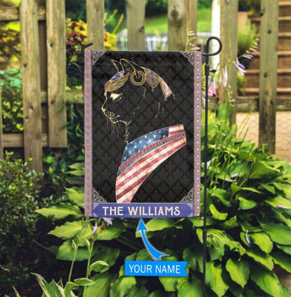 Black Cat Personalized House Flag – Custom Cat Flags – Cat Lovers Gifts for Him or Her