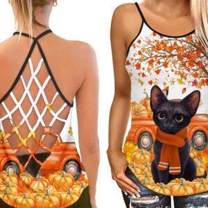 Black Cat Pumpkin Open Back Camisole Tank Top Fitness Shirt For Women Exercise Shirt 1 ukebk5