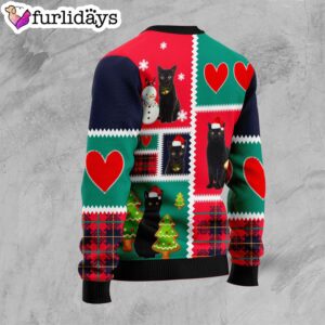 Black Cat Snow Ugly Christmas Sweater Xmas Gifts For Dog Lovers Gift For Christmas 2