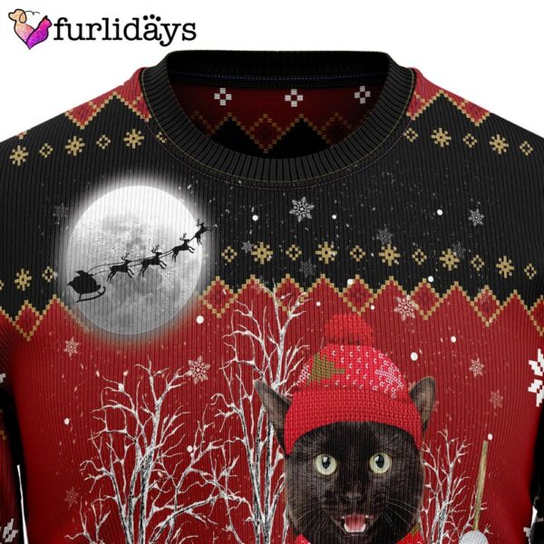 Black Cat Snowman Ugly Christmas Sweater – Lover Xmas Sweater Gift  – Dog Memorial Gift