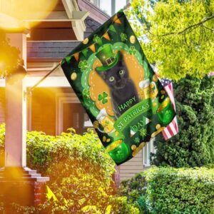 Black Cat St Patrick s Day Garden Flag Best Outdoor Decor Ideas St Patrick s Day Gifts 2