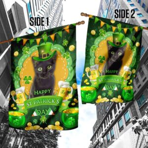 Black Cat St Patrick s Day Garden Flag Best Outdoor Decor Ideas St Patrick s Day Gifts 4