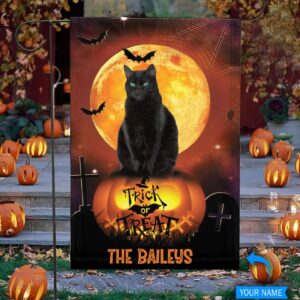 Black Cat Trick Or Treat Personalized…