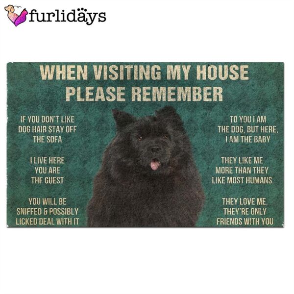 Black Chow Chows House Rules Doormat’s Rules Doormat – Xmas Welcome Mats – Dog Memorial Gift