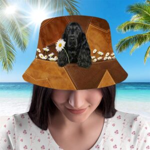 Black Cocker Spaniel Bucket Hat Hats To Walk With Your Beloved Dog A Gift For Dog Lovers 2 vrm5pq