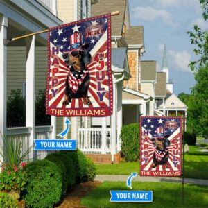 Black Dachshund God Bless America 4th Of July Personalized Flag Garden Dog Flag Dog Flag For House 1
