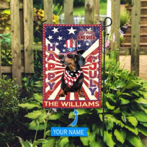 Black Dachshund God Bless America 4th Of July Personalized Flag Garden Dog Flag Dog Flag For House 3