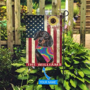 Black Dachshund Hippie Personalized Flag Garden Dog Flag Dog Flag For House 2