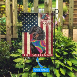 Black Dachshund Hippie Personalized House Flag Garden Dog Flag Dog Flag For House 2