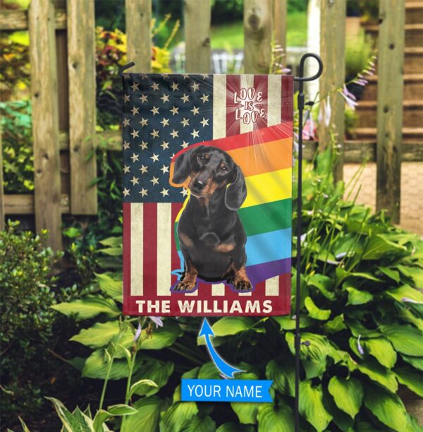 Black Dachshund Lgbt Personalized Flag – Garden Dog Flag – Dog Flag For House