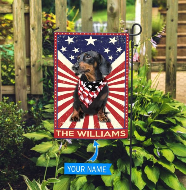 Black Dachshund Personalized Flag – Garden Dog Flag – Dog Flag For House